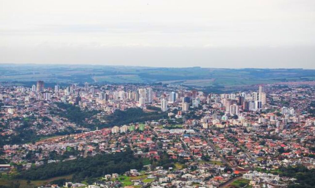 Vista aérea de Ponta Grossa/PR. Foto: Prefeitura Municipal de Ponta Grossa.