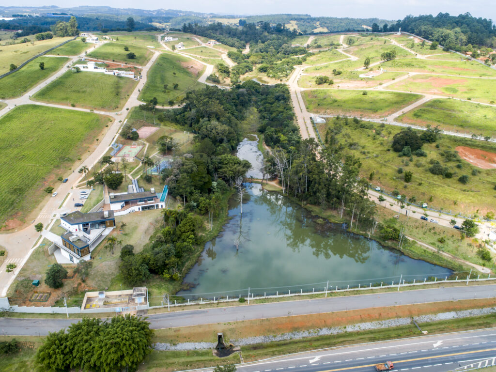 Vista aérea do loteamento fechado Arts Itatiba, em Itatiba (SP).